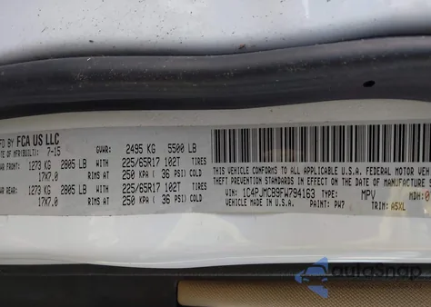 2015 Jeep Cherokee Latitude from USA, damaged, VIN 1C4PJMCB9FW794163